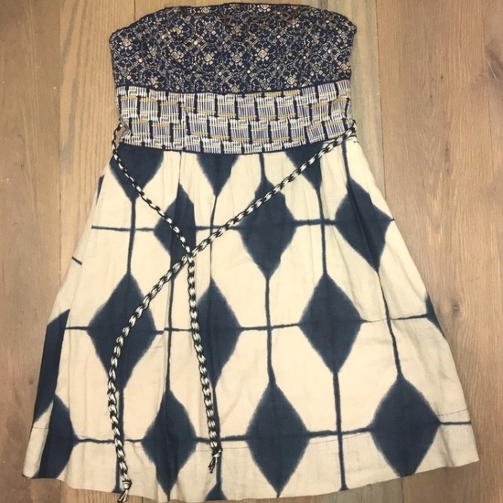 Anthropologie - Maeve cotton strapless dress